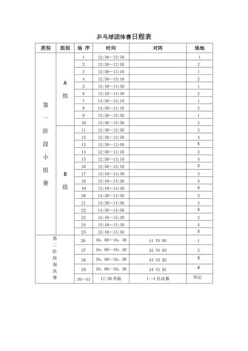 2021奥运会乒乓球比赛赛程表,2021奥运会乒乓球比赛赛程表格
