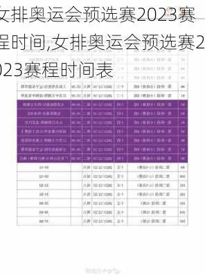 女排奥运会预选赛2023赛程时间,女排奥运会预选赛2023赛程时间表