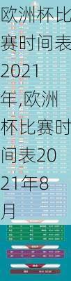 欧洲杯比赛时间表2021年,欧洲杯比赛时间表2021年8月