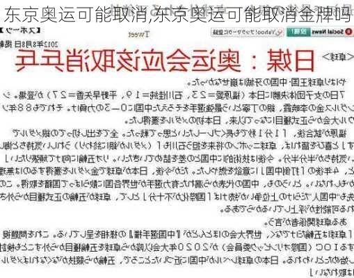 东京奥运可能取消,东京奥运可能取消金牌吗