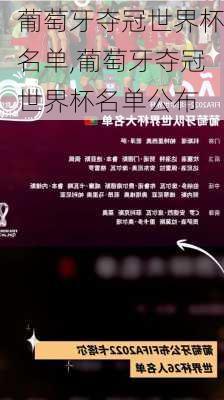 葡萄牙夺冠世界杯名单,葡萄牙夺冠世界杯名单公布