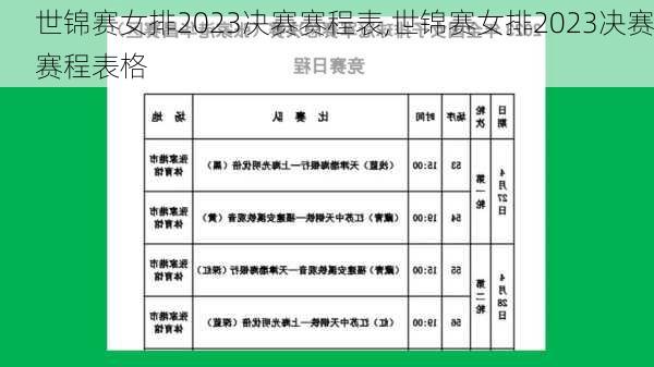 世锦赛女排2023决赛赛程表,世锦赛女排2023决赛赛程表格