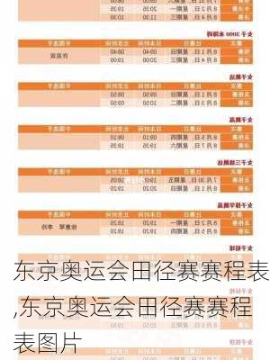 东京奥运会田径赛赛程表,东京奥运会田径赛赛程表图片