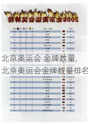 北京奥运会 金牌数量,北京奥运会金牌数量排名
