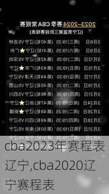 cba2023年赛程表辽宁,cba2020辽宁赛程表