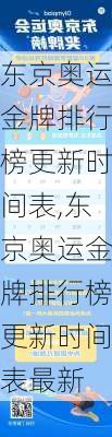 东京奥运金牌排行榜更新时间表,东京奥运金牌排行榜更新时间表最新