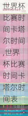 世界杯比赛时间卡塔尔时间,世界杯比赛时间卡塔尔时间表