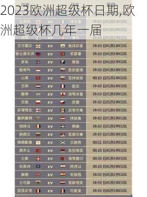 2023欧洲超级杯日期,欧洲超级杯几年一届