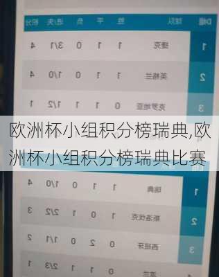 欧洲杯小组积分榜瑞典,欧洲杯小组积分榜瑞典比赛