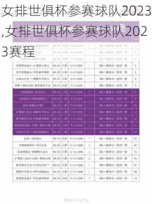 女排世俱杯参赛球队2023,女排世俱杯参赛球队2023赛程