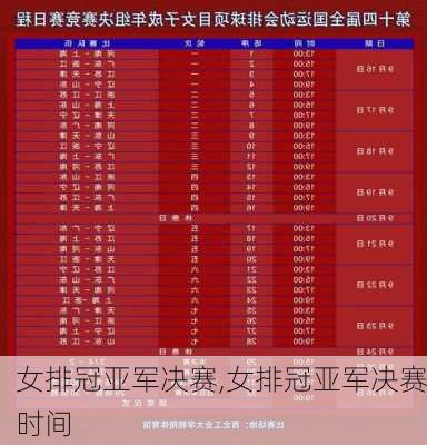 女排冠亚军决赛,女排冠亚军决赛时间