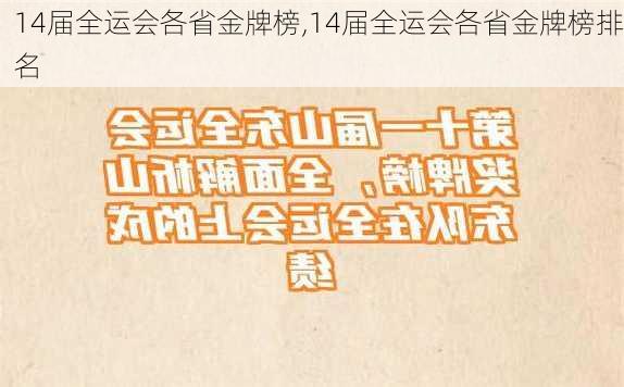 14届全运会各省金牌榜,14届全运会各省金牌榜排名