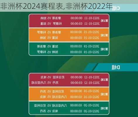 非洲杯2024赛程表,非洲杯2022年