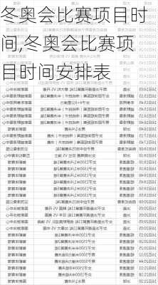 冬奥会比赛项目时间,冬奥会比赛项目时间安排表