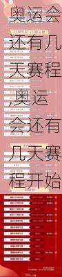 奥运会还有几天赛程,奥运会还有几天赛程开始