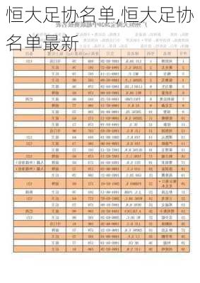 恒大足协名单,恒大足协名单最新