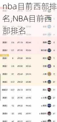 nba目前西部排名,NBA目前西部排名
