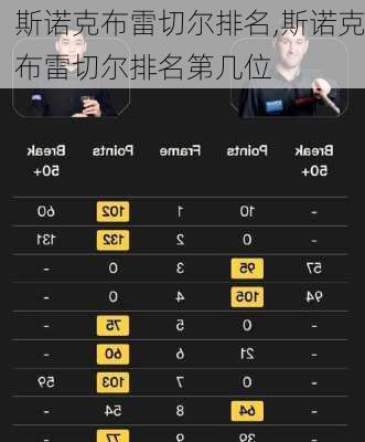 斯诺克布雷切尔排名,斯诺克布雷切尔排名第几位
