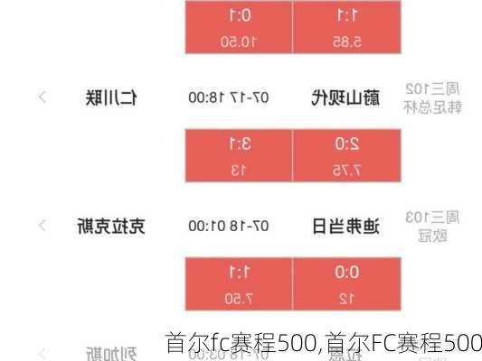 首尔fc赛程500,首尔FC赛程500