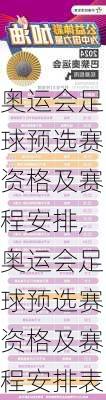 奥运会足球预选赛资格及赛程安排,奥运会足球预选赛资格及赛程安排表