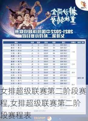 女排超级联赛第二阶段赛程,女排超级联赛第二阶段赛程表