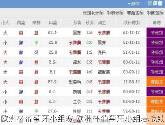 欧洲杯葡萄牙小组赛,欧洲杯葡萄牙小组赛战绩