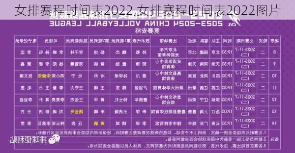 女排赛程时间表2022,女排赛程时间表2022图片