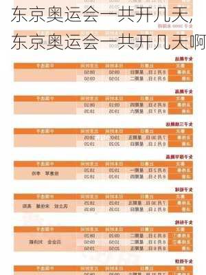 东京奥运会一共开几天,东京奥运会一共开几天啊