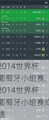 2014世界杯葡萄牙小组赛,2014世界杯葡萄牙小组赛成绩