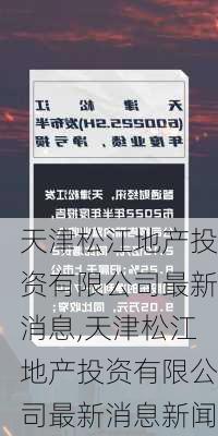 天津松江地产投资有限公司最新消息,天津松江地产投资有限公司最新消息新闻