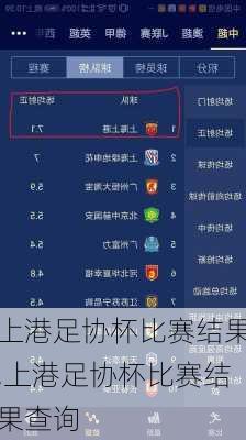 上港足协杯比赛结果,上港足协杯比赛结果查询