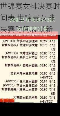 世锦赛女排决赛时间表,世锦赛女排决赛时间表最新