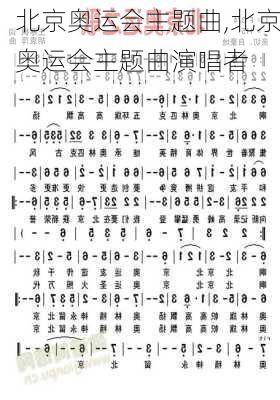 北京奥运会主题曲,北京奥运会主题曲演唱者