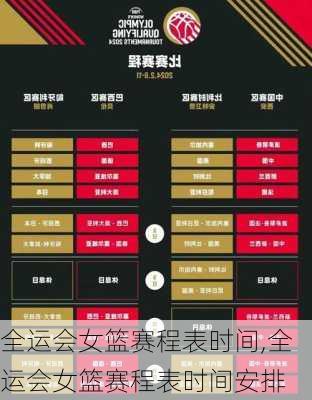 全运会女篮赛程表时间,全运会女篮赛程表时间安排