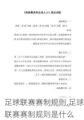 足球联赛赛制规则,足球联赛赛制规则是什么