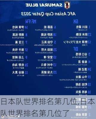 日本队世界排名第几位,日本队世界排名第几位了