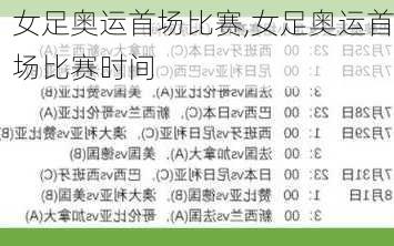 女足奥运首场比赛,女足奥运首场比赛时间