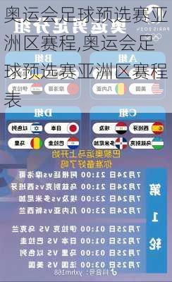 奥运会足球预选赛亚洲区赛程,奥运会足球预选赛亚洲区赛程表