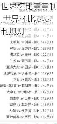 世界杯比赛赛制,世界杯比赛赛制规则