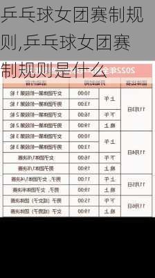 乒乓球女团赛制规则,乒乓球女团赛制规则是什么