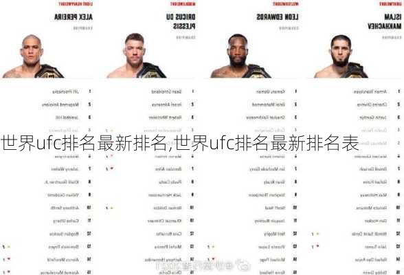 世界ufc排名最新排名,世界ufc排名最新排名表