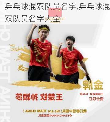 乒乓球混双队员名字,乒乓球混双队员名字大全