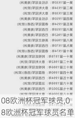 08欧洲杯冠军球员,08欧洲杯冠军球员名单