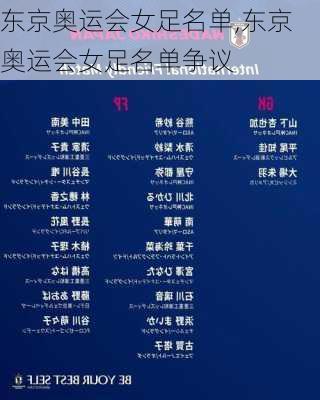 东京奥运会女足名单,东京奥运会女足名单争议