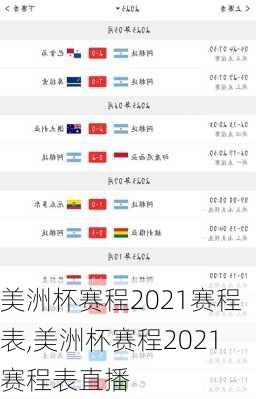 美洲杯赛程2021赛程表,美洲杯赛程2021赛程表直播