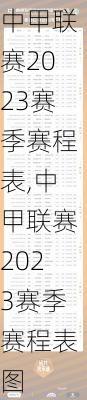 中甲联赛2023赛季赛程表,中甲联赛2023赛季赛程表图