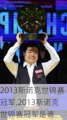 2013斯诺克世锦赛冠军,2013斯诺克世锦赛冠军是谁