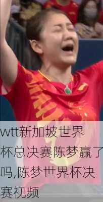 wtt新加坡世界杯总决赛陈梦赢了吗,陈梦世界杯决赛视频