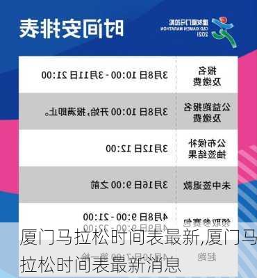 厦门马拉松时间表最新,厦门马拉松时间表最新消息