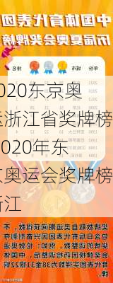 2020东京奥运浙江省奖牌榜,2020年东京奥运会奖牌榜浙江